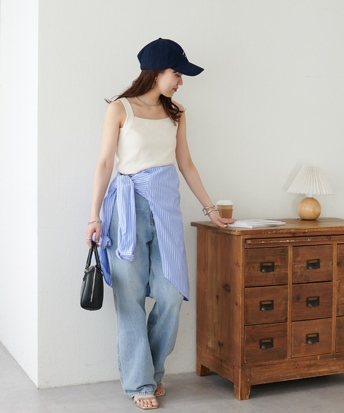 DISCOAT(ディスコート)の「リブメランジスクエアタンクトップ(タンクトップ・レディース・アイボリー/ブラック/ライトグレー/オレンジ/オレンジ系その他・FREE)」の14枚目の写真