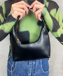 フェイクレザーワンハンドルハンドバッグ