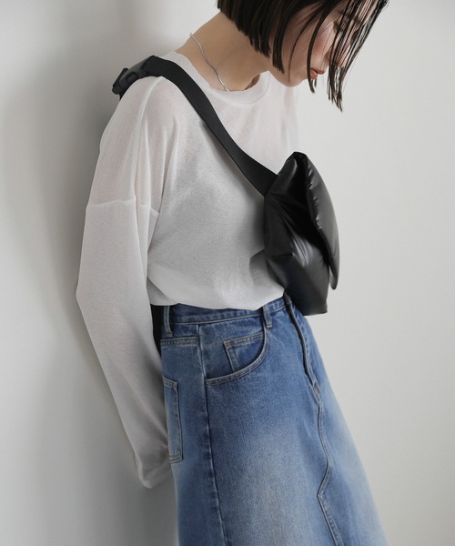 select MOCA(セレクトモカ)の「パテッドボディバッグ(ボディバッグ/ウエストポーチ・レディース・ブラック/アイボリー・FREE)」の13枚目の写真