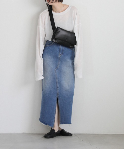 select MOCA(セレクトモカ)の「パテッドボディバッグ(ボディバッグ/ウエストポーチ・レディース・ブラック/アイボリー・FREE)」の3枚目の写真