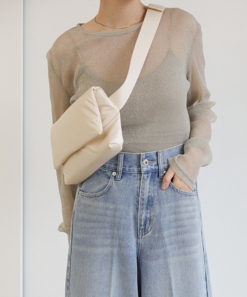 select MOCA(セレクトモカ)の「パテッドボディバッグ(ボディバッグ/ウエストポーチ・レディース・ブラック/アイボリー・FREE)」の18枚目の写真