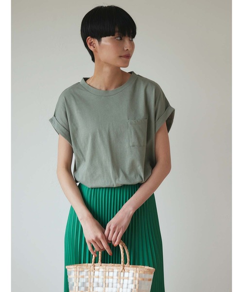 Edit Sheen（エディットシーン）の「天竺ポケットTシャツ【新色追加】（Tシャツ/カットソー・レディース・ブラック/ホワイト/ブルー/オリーブ/グレー/モカ/ベージュ/グレイッシュブルー・M/L）」の6枚目の写真