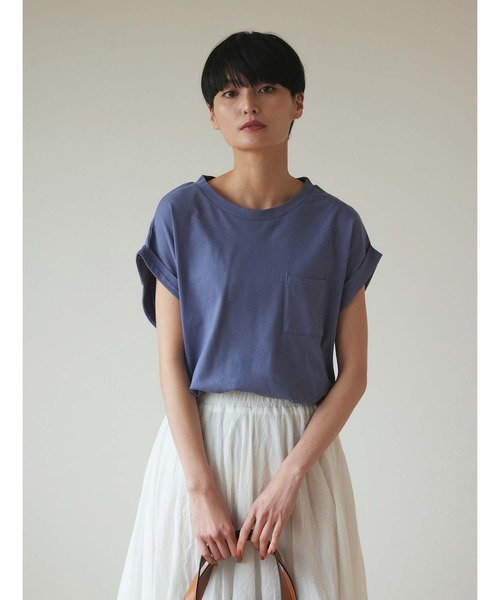 Edit Sheen（エディットシーン）の「天竺ポケットTシャツ【新色追加】（Tシャツ/カットソー・レディース・ブラック/ホワイト/ブルー/オリーブ/グレー/モカ/ベージュ/グレイッシュブルー・M/L）」の7枚目の写真