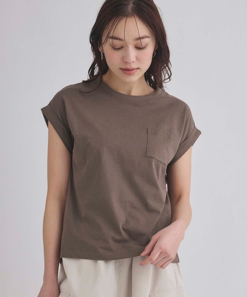 Edit Sheen（エディットシーン）の「天竺ポケットTシャツ【新色追加】（Tシャツ/カットソー・レディース・ブラック/ホワイト/ブルー/オリーブ/グレー/モカ/ベージュ/グレイッシュブルー・M/L）」の5枚目の写真