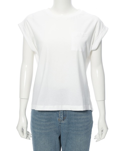 Edit Sheen（エディットシーン）の「天竺ポケットTシャツ【新色追加】（Tシャツ/カットソー・レディース・ブラック/ホワイト/ブルー/オリーブ/グレー/モカ/ベージュ/グレイッシュブルー・M/L）」の18枚目の写真