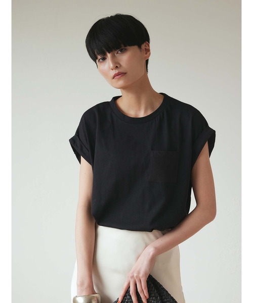 Edit Sheen（エディットシーン）の「天竺ポケットTシャツ【新色追加】（Tシャツ/カットソー・レディース・ブラック/ホワイト/ブルー/オリーブ/グレー/モカ/ベージュ/グレイッシュブルー・M/L）」の21枚目の写真