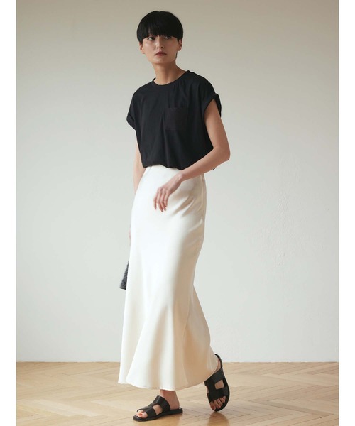 Edit Sheen（エディットシーン）の「天竺ポケットTシャツ【新色追加】（Tシャツ/カットソー・レディース・ブラック/ホワイト/ブルー/オリーブ/グレー/モカ/ベージュ/グレイッシュブルー・M/L）」の22枚目の写真