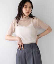 ハイネックラメシアートップス