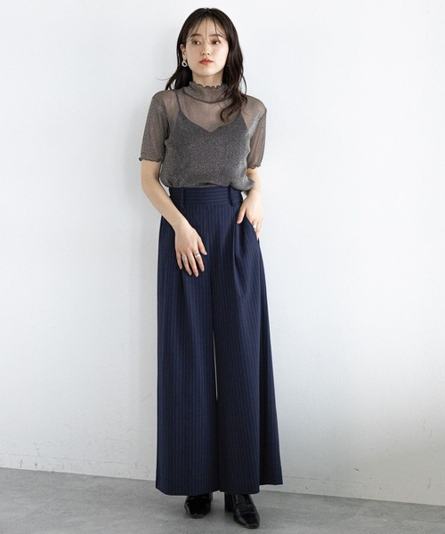 RAGEBLUE（レイジブルー）の「ハイネックラメシアートップス（Tシャツ/カットソー・レディース・グレー/ホワイト・FREE）」の8枚目の写真