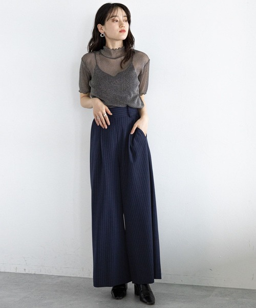 RAGEBLUE（レイジブルー）の「ハイネックラメシアートップス（Tシャツ/カットソー・レディース・グレー/ホワイト・FREE）」の10枚目の写真