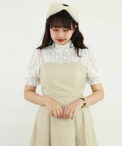 F i.n.t（フィント）の「ストライプフラワーレースシアートップス/F&A/fint（Tシャツ/カットソー・レディース・オフホワイト/アイボリー・FREE）」の2枚目の写真