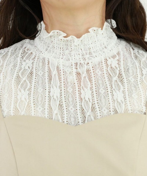 F i.n.t（フィント）の「ストライプフラワーレースシアートップス/F&A/fint（Tシャツ/カットソー・レディース・オフホワイト/アイボリー・FREE）」の9枚目の写真