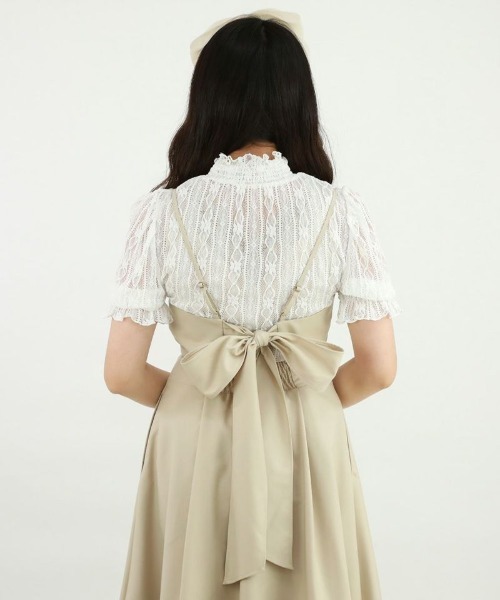 F i.n.t（フィント）の「ストライプフラワーレースシアートップス/F&A/fint（Tシャツ/カットソー・レディース・オフホワイト/アイボリー・FREE）」の4枚目の写真