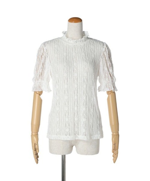 F i.n.t（フィント）の「ストライプフラワーレースシアートップス/F&A/fint（Tシャツ/カットソー・レディース・オフホワイト/アイボリー・FREE）」の18枚目の写真