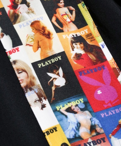 PLAYBOY(プレイボーイ)の「PLAYBOY / プレイボーイ 100COVER SS SHIRT レーヨンブロード オープンカラー 総柄SSシャツ(シャツ/ブラウス・メンズ・ブラック/その他1・LARGE/MEDIUM)」の12枚目の写真