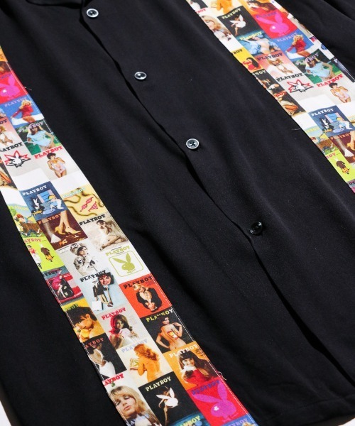 PLAYBOY(プレイボーイ)の「PLAYBOY / プレイボーイ 100COVER SS SHIRT レーヨンブロード オープンカラー 総柄SSシャツ(シャツ/ブラウス・メンズ・ブラック/その他1・LARGE/MEDIUM)」の15枚目の写真