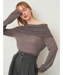 ELENDEEK | シアーニットオフショルダー(ニット/セーター)