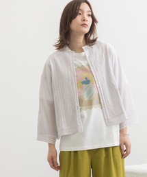 <made in INDIA>ピンタックレースブラウス
