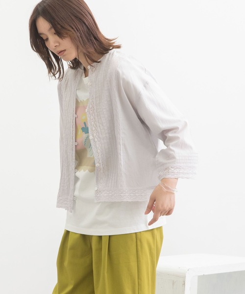 POU DOU DOU（プードゥドゥ）の「＜made in INDIA＞ピンタックレースブラウス（シャツ/ブラウス・レディース・ブラック/ライトブルー/オフホワイト・3）」の18枚目の写真