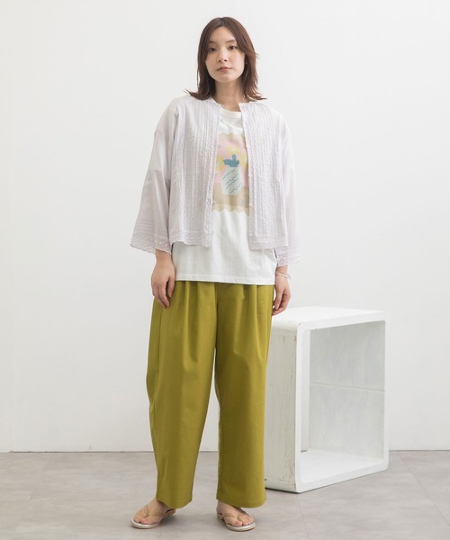 POU DOU DOU（プードゥドゥ）の「＜made in INDIA＞ピンタックレースブラウス（シャツ/ブラウス・レディース・ブラック/ライトブルー/オフホワイト・3）」の15枚目の写真