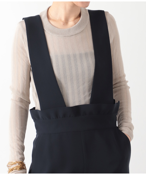 VERMEIL par iena（ヴェルメイユパーイエナ）の「TA二重織ストレッチサロペット（サロペット/オーバーオール・レディース・タン/ネイビー・36/38）」の17枚目の写真