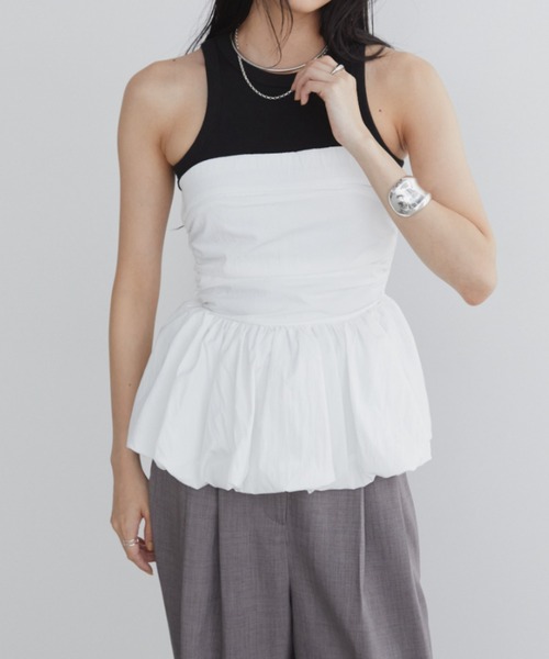 Aunt Marie's（アントマリーズ）の「タックバルーンビスチェ（チューブトップ・レディース・ベージュ/ホワイト/ブラック・FREE）」の17枚目の写真
