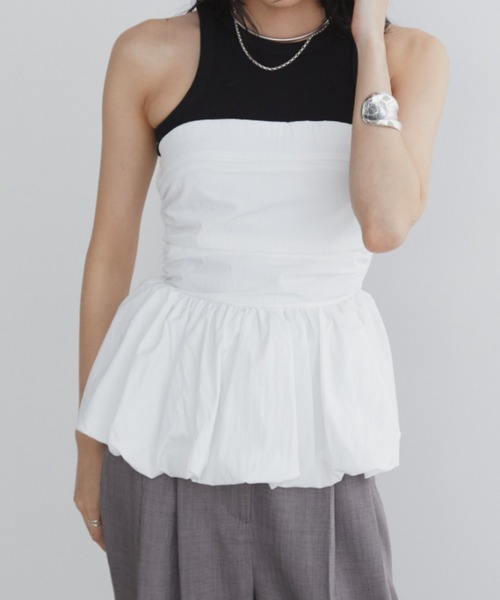 Aunt Marie's（アントマリーズ）の「タックバルーンビスチェ（チューブトップ・レディース・ベージュ/ホワイト/ブラック・FREE）」の19枚目の写真