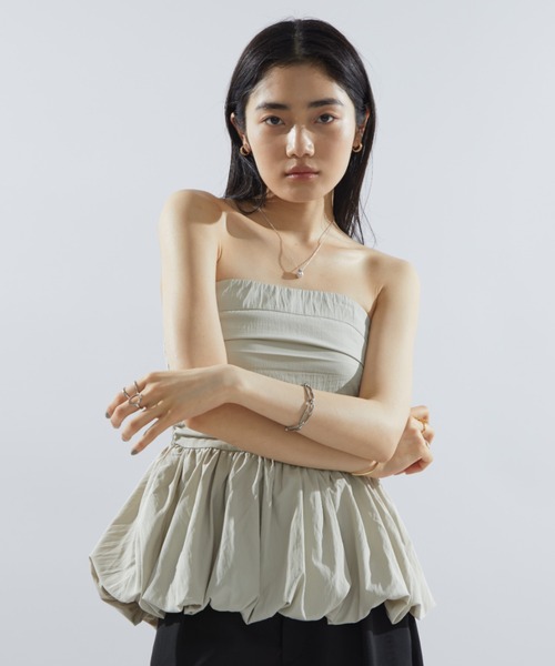 Aunt Marie's（アントマリーズ）の「タックバルーンビスチェ（チューブトップ・レディース・ベージュ/ホワイト/ブラック・FREE）」の11枚目の写真