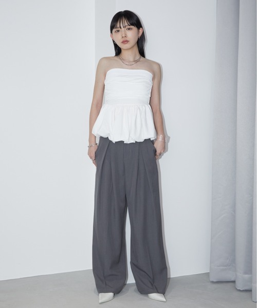 Aunt Marie's（アントマリーズ）の「タックバルーンビスチェ（チューブトップ・レディース・ベージュ/ホワイト/ブラック・FREE）」の6枚目の写真