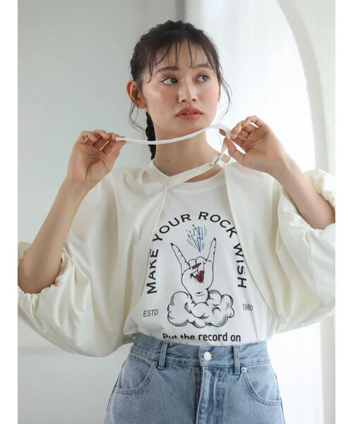 ショルダーフリルランダムロゴTシャツ ショルダーフリルランダムロゴTシャツ | SLOVNENYA スロヴネンヤ