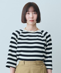 Live in comfort | リブ イン コンフォート 何かと使える やわらかワッフルボーダートップス(Tシャツ/カットソー)