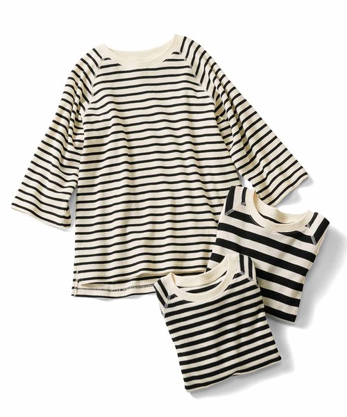 Live in comfort（リブインコンフォート）の「リブ　イン　コンフォート　何かと使える　やわらかワッフルボーダートップス（Tシャツ/カットソー・レディース・ホワイト系その他3/ホワイト系その他/ホワイト系その他2・MEDIUM/LARGE/X-LARGE/XX-LARGE/SMALL）」の16枚目の写真