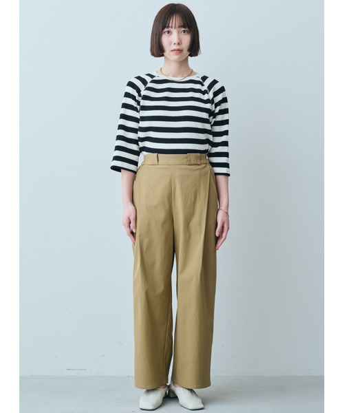 Live in comfort（リブインコンフォート）の「リブ　イン　コンフォート　何かと使える　やわらかワッフルボーダートップス（Tシャツ/カットソー・レディース・ホワイト系その他3/ホワイト系その他/ホワイト系その他2・MEDIUM/LARGE/X-LARGE/XX-LARGE/SMALL）」の4枚目の写真