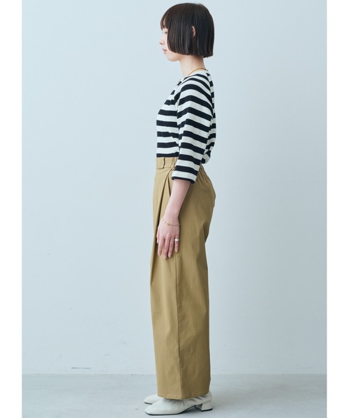 Live in comfort（リブインコンフォート）の「リブ　イン　コンフォート　何かと使える　やわらかワッフルボーダートップス（Tシャツ/カットソー・レディース・ホワイト系その他3/ホワイト系その他/ホワイト系その他2・MEDIUM/LARGE/X-LARGE/XX-LARGE/SMALL）」の5枚目の写真