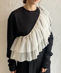 She's Closet | バイカラーボリュームチュール付けフリル/つけ襟/ビスチェ【マルチウェイ】(付け襟)