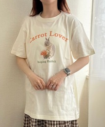 うさぎプリント半袖Tシャツ
