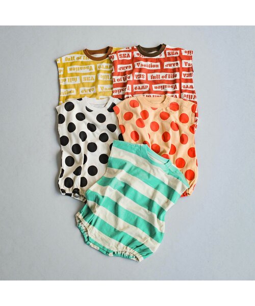 p.premier（ピードットプルミエ）の「イロチ買いしたい総柄バルーンロンパース（ロンパース・キッズ・アイボリー/ブルー/オレンジ/イエロー/レッド・60/70/80）」の14枚目の写真