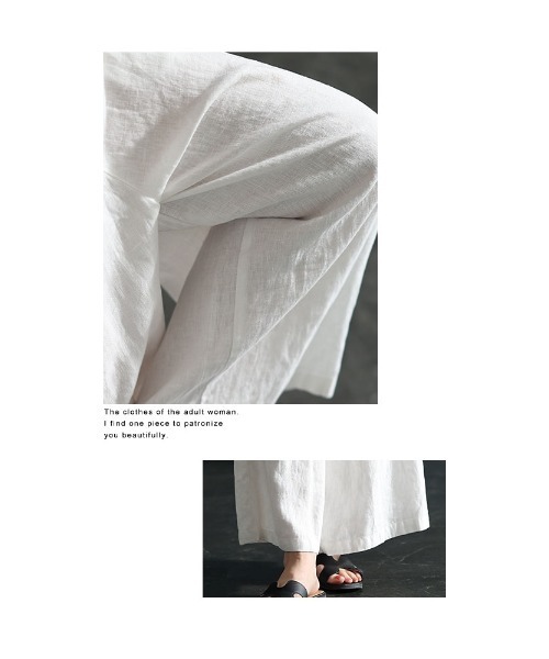 Sawa a la mode(サワアラモード)の「日本画モチーフ刺繍ポイントワイドパンツ(その他パンツ・レディース・ホワイト・FREE)」の18枚目の写真