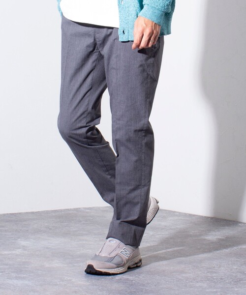 GLOSTER(グロスター)の「【GLOSTER/グロスター】綿麻 COOLMAX スリムフィットパンツ ツイルスラックス(スラックス・メンズ・グレイッシュブルー/ブルー/チャコールグレー/ベージュ・S/M/L/XL)」の2枚目の写真