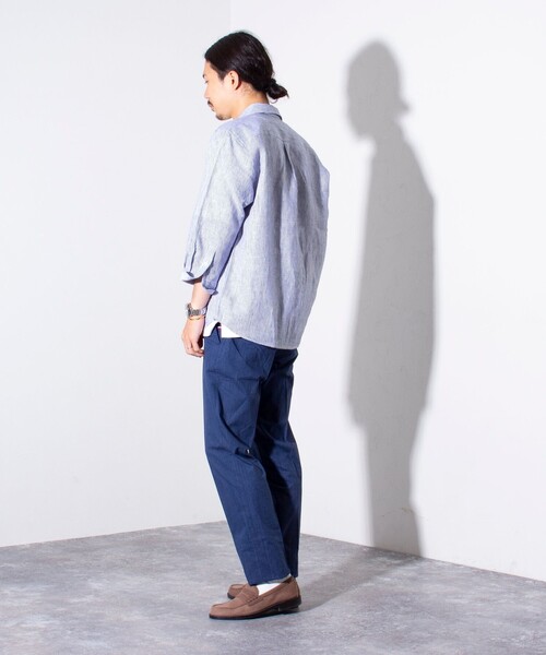 GLOSTER(グロスター)の「【GLOSTER/グロスター】綿麻 COOLMAX スリムフィットパンツ ツイルスラックス(スラックス・メンズ・グレイッシュブルー/ブルー/チャコールグレー/ベージュ・S/M/L/XL)」の12枚目の写真