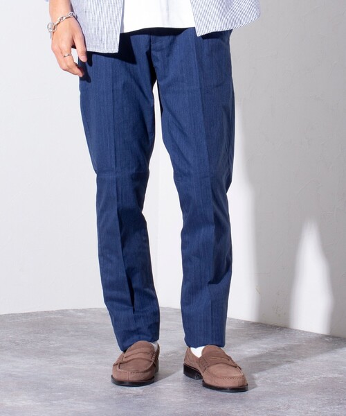 GLOSTER(グロスター)の「【GLOSTER/グロスター】綿麻 COOLMAX スリムフィットパンツ ツイルスラックス(スラックス・メンズ・グレイッシュブルー/ブルー/チャコールグレー/ベージュ・S/M/L/XL)」の10枚目の写真