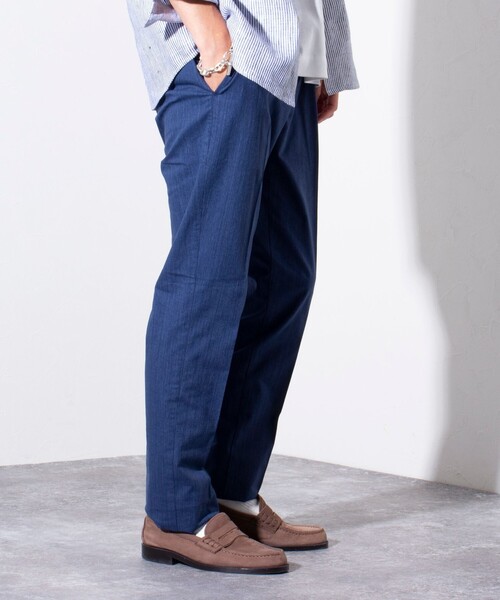 GLOSTER(グロスター)の「【GLOSTER/グロスター】綿麻 COOLMAX スリムフィットパンツ ツイルスラックス(スラックス・メンズ・グレイッシュブルー/ブルー/チャコールグレー/ベージュ・S/M/L/XL)」の7枚目の写真