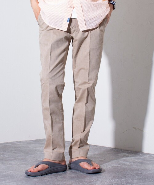 GLOSTER(グロスター)の「【GLOSTER/グロスター】綿麻 COOLMAX スリムフィットパンツ ツイルスラックス(スラックス・メンズ・グレイッシュブルー/ブルー/チャコールグレー/ベージュ・S/M/L/XL)」の16枚目の写真