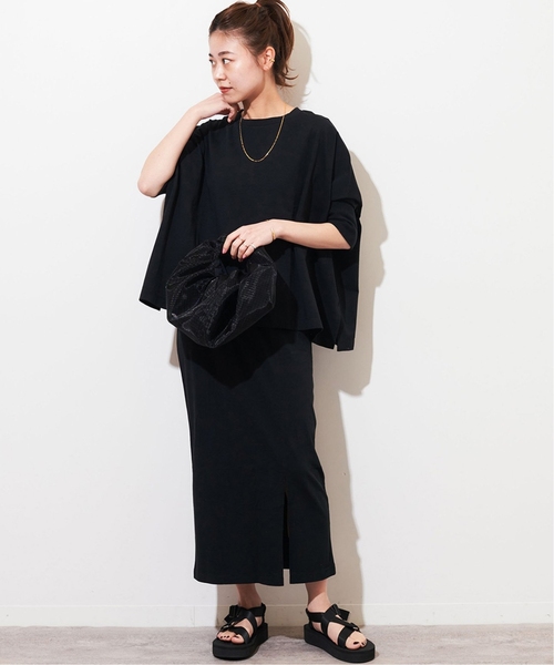 JOURNAL STANDARD relume（ジャーナルスタンダード　レリューム）の「《追加3》MVSコットンワイドプルオーバー（Tシャツ/カットソー・レディース・グレー/ブラック/ライトグレー・FREE）」の6枚目の写真