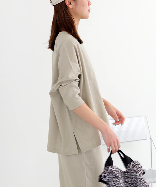 JOURNAL STANDARD relume（ジャーナルスタンダード　レリューム）の「《追加3》MVSコットンワイドプルオーバー（Tシャツ/カットソー・レディース・グレー/ブラック/ライトグレー・FREE）」の7枚目の写真