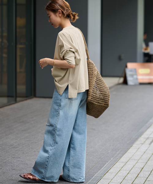 JOURNAL STANDARD relume（ジャーナルスタンダード　レリューム）の「《追加3》MVSコットンワイドプルオーバー（Tシャツ/カットソー・レディース・グレー/ブラック/ライトグレー・FREE）」の10枚目の写真