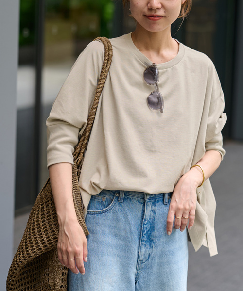 JOURNAL STANDARD relume（ジャーナルスタンダード　レリューム）の「《追加3》MVSコットンワイドプルオーバー（Tシャツ/カットソー・レディース・グレー/ブラック/ライトグレー・FREE）」の13枚目の写真