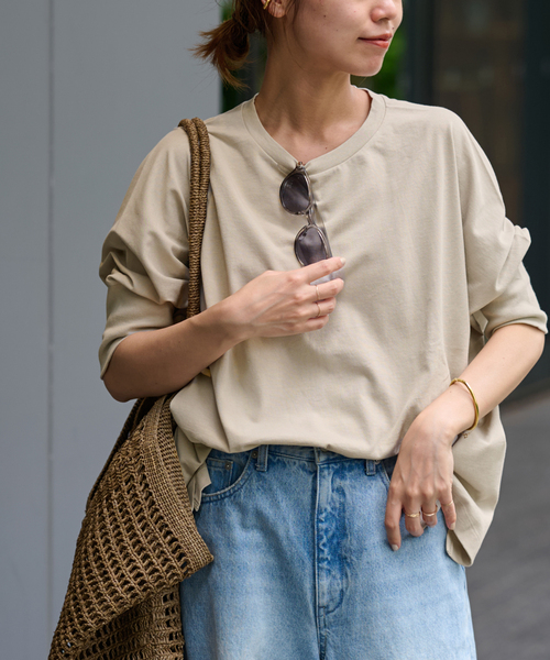 JOURNAL STANDARD relume（ジャーナルスタンダード　レリューム）の「《追加3》MVSコットンワイドプルオーバー（Tシャツ/カットソー・レディース・グレー/ブラック/ライトグレー・FREE）」の15枚目の写真