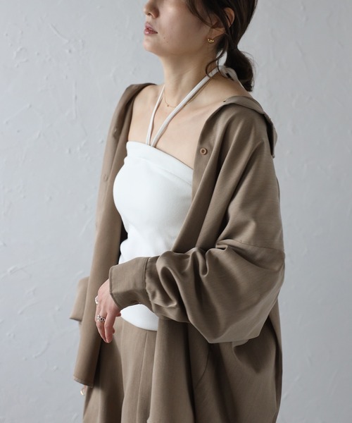 Bonjour Sagan（ボンジュールサガン）の「カップ付き2WAYチューブトップ（チューブトップ・レディース・オフホワイト/ブラック・FREE）」の4枚目の写真