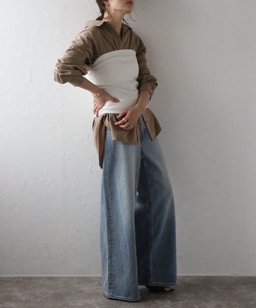 Bonjour Sagan（ボンジュールサガン）の「カップ付き2WAYチューブトップ（チューブトップ・レディース・オフホワイト/ブラック・FREE）」の11枚目の写真